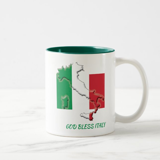 ITALY FLAG MAP Scripture Customized Two-Tone Coffee Mug (Right)