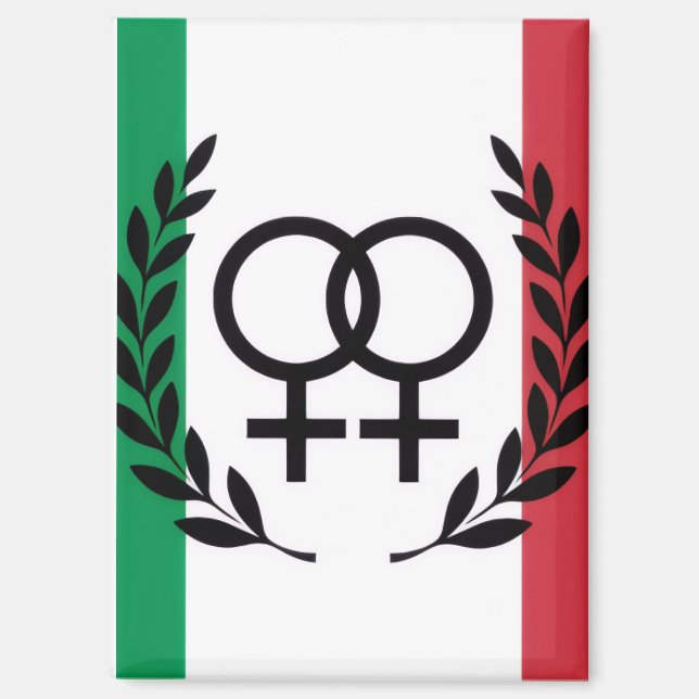 italy flag sapphic pride symbol rectangle magnet (Front)