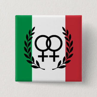italy flag Sapphic Symbol badge 2 Inch Square Button