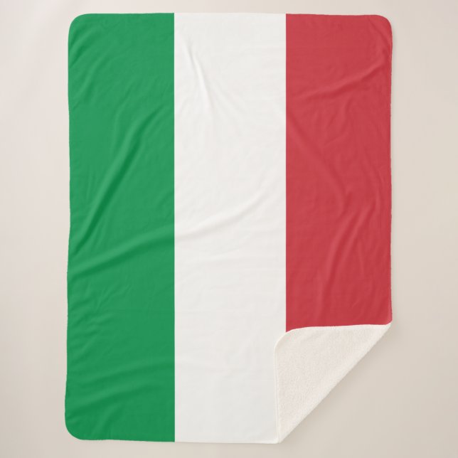 Italy Flag Sherpa Blanket (Front)