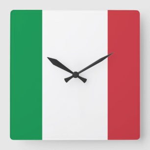 Italy Flag Square Wall Clock