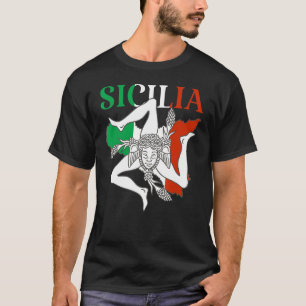 Italy Flag Trinacria Sicilia Sicily Flag Italy T-Shirt