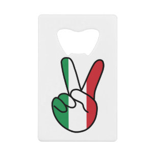 Italy Flag V Sign Credit Card Bottle Opener