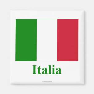 Italy Flag with Name in Italian Magnet