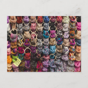 Italy, Florence, Colourful scarves outside shop Postcard