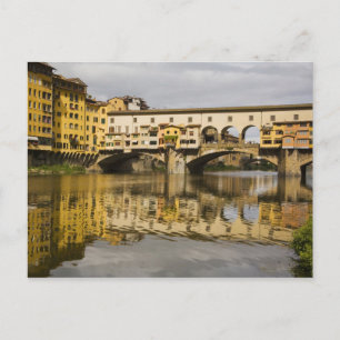Italy, Florence, Reflections in the River Arno Postcard
