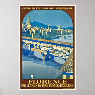 Italy Florence Vintage Travel Print