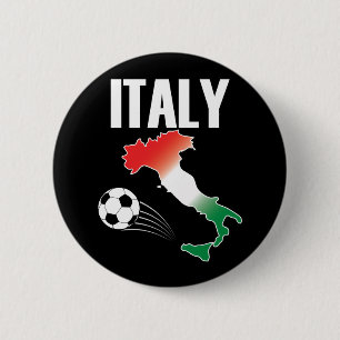 Italy Football Fan Map Boot Soccer Ball 2 Inch Round Button