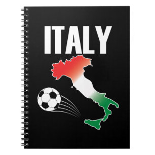 Italy Football Fan Map Boot Soccer Ball Notebook