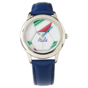 ITALY FOOTBALL national team and flag Watch