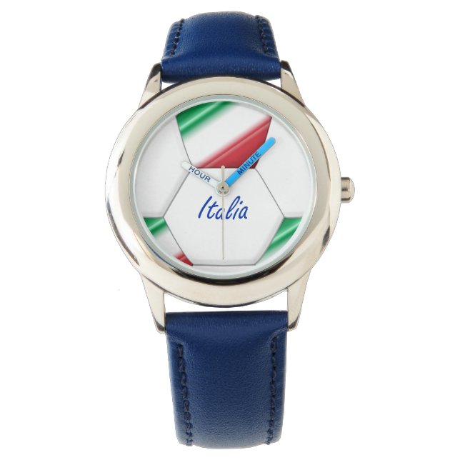 ITALY FOOTBALL national team and flag Watch (Front)