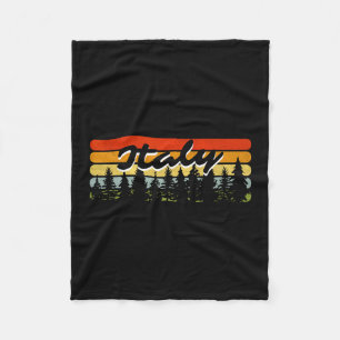 Italy Forest Sunset Trees Cabin Vacation Souvenir Fleece Blanket