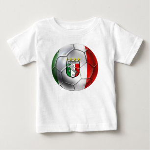 Italy Forza Azzurri Calcio Soccer Ball flag Baby T-Shirt