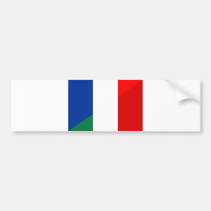 italy france flag country half symbol bumper sticker