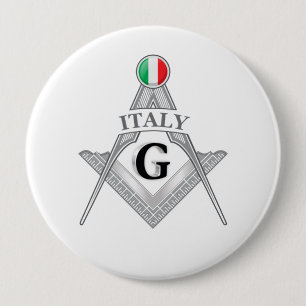 Italy freemasonry sign 4 inch round button