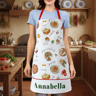 Italy Fun Food Chef Colourful Apron
