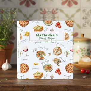 Italy Fun Food Chef Colourful Recipe Binder