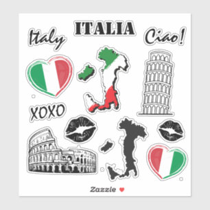 ITALY Fun Variety 12pc Vinyl Sticker Pack