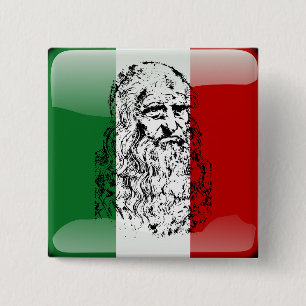 Italy glossy flag 2 inch square button