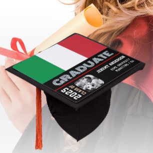 Italy Graduation Hat, Photo, Italian Flag Cap Topper