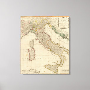 Italy hand coloured Atlas Map Canvas Print