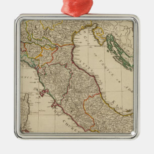 Italy hand coloured Atlas Map Metal Ornament