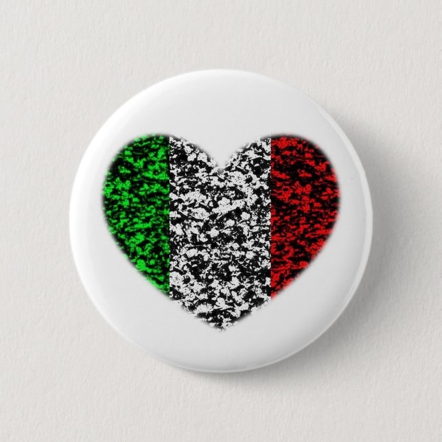 Italy Heart 2 Inch Round Button (Front)