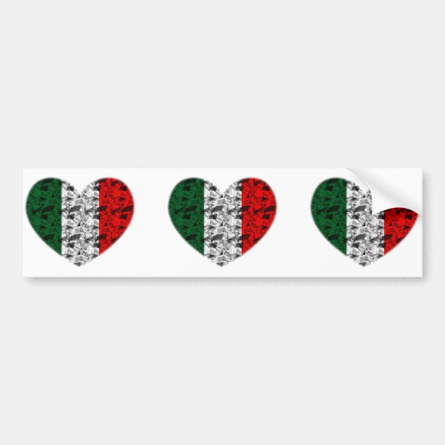 Italy Heart Bumper Sticker (Front)