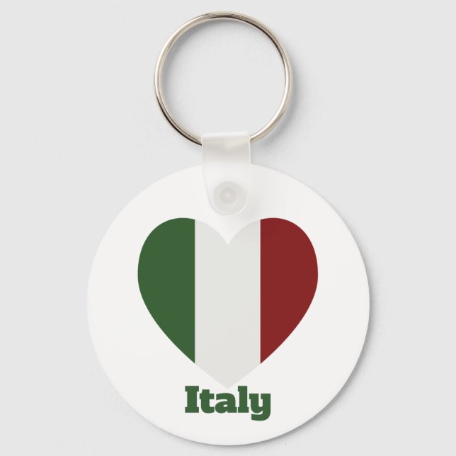 Italy Heart Flag  Keychain (Back)