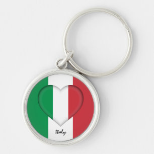 Italy & Heart,  Italian Flag fashion /sports Keychain
