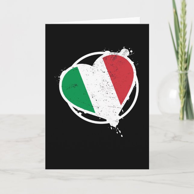 Italy Heart Italian Italia Card (Front)