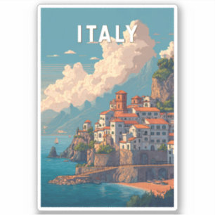 Italy Illustration Travel Art Vintage