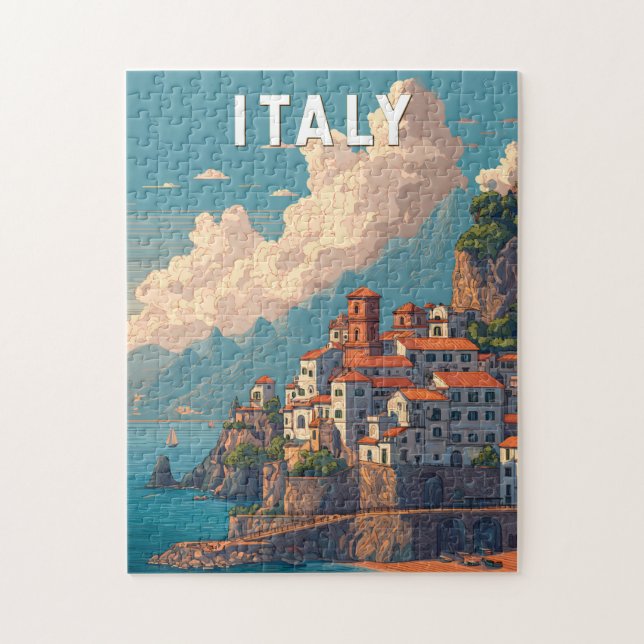 Italy Illustration Travel Art Vintage Jigsaw Puzzle (Vertical)