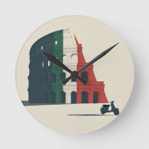 Italy-Inspired Colosseum 8" Acrylic Wall Clock