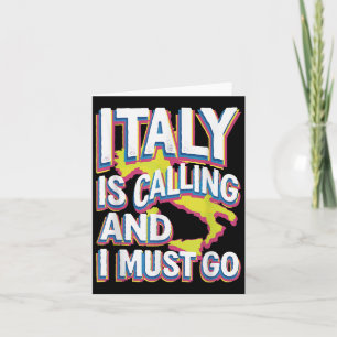 Italy Is Calling Travel Art  Card
