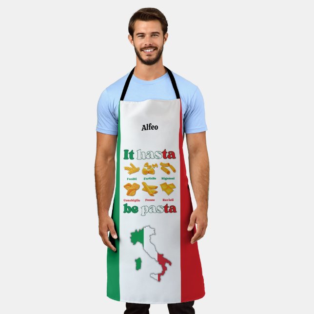 Italy IT HASTA BE PASTA Family Apron (Worn)