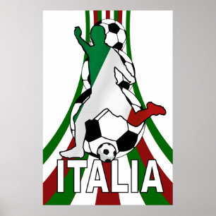 Italy italia, calico football soccer posters