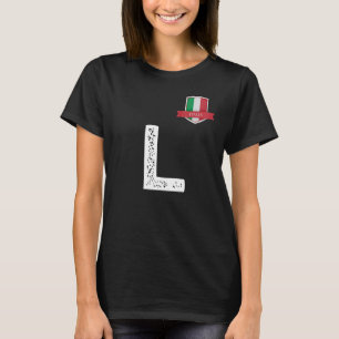 Italy Italia Human-Flag Letter L Italy Italia Blue T-Shirt