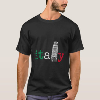 Italy Italia Italian Flag Pride Leaning Tower Of P T-Shirt