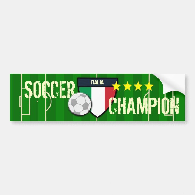 Italy Italia Soccer Champion Bumper Sticker (Front)
