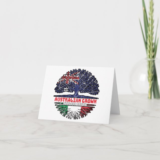 Italy Italian Australian Australia Tree Roots Flag Card (Front)