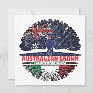 Italy Italian Australian Australia Tree Roots Flag Card