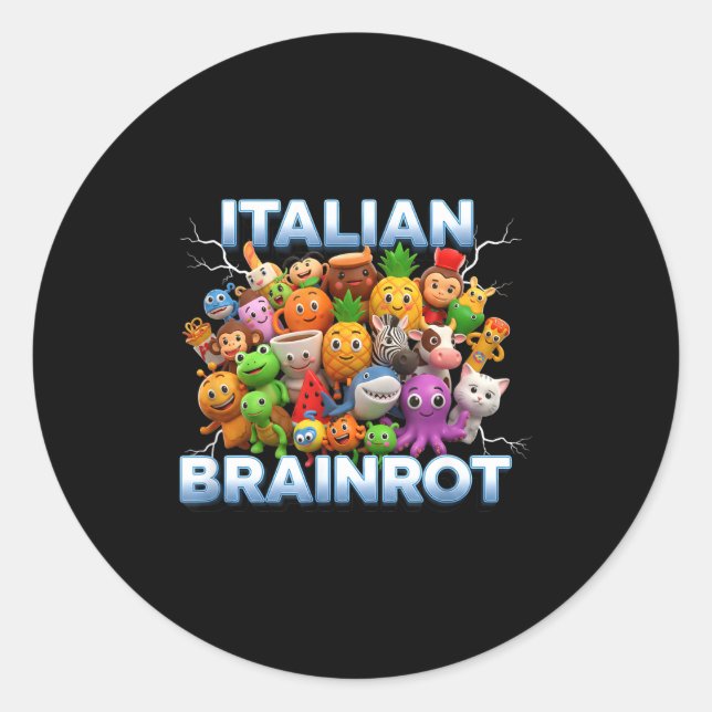 Italy Italian Brainrot Funny Meme Characters Trend Classic Round Sticker (Front)