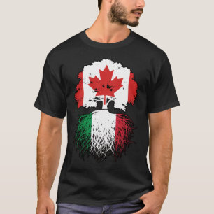 Italy Italian Canadian Canada Tree Roots Flag T-Shirt