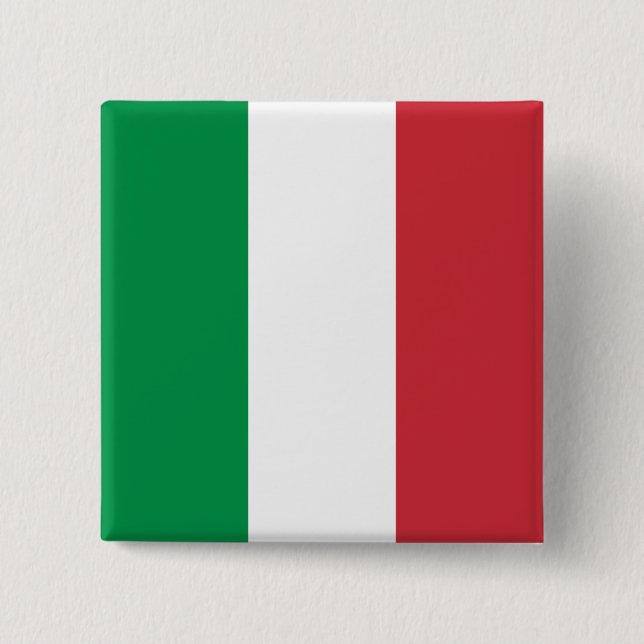 Italy (Italian) Flag 2 Inch Square Button (Front)