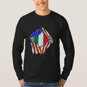 Italy Italian Flag Chest America Italian Roots Ita T-Shirt