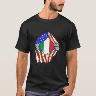Italy Italian Flag Chest America Italian Roots Ita T-Shirt