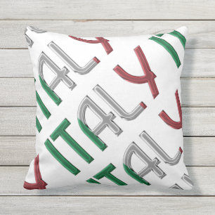Italy Italian Flag Colours Typography Souvenir Outdoor Pillow