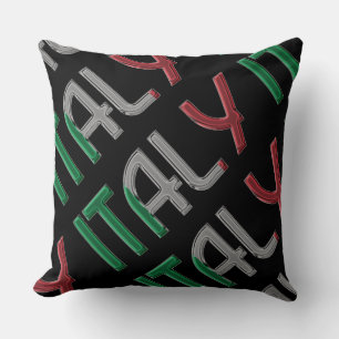 Italy Italian Flag Colours Typography Souvenir Throw Pillow