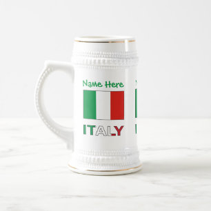 Italy Italian Flag Green Personalization Beer Stein